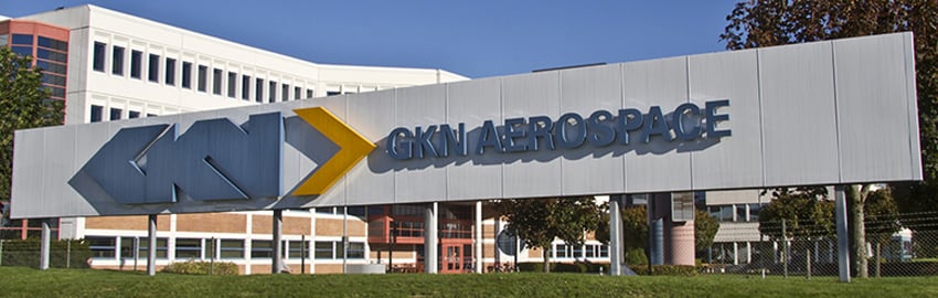 GKN aerospace sign in front of a building 